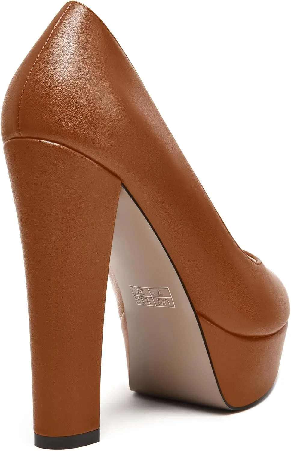 MODENCOCO Womens Fashion Platform Slip On Sexy Matte Evening Peep Toe Block High Heel Pumps Shoes 5 Inch