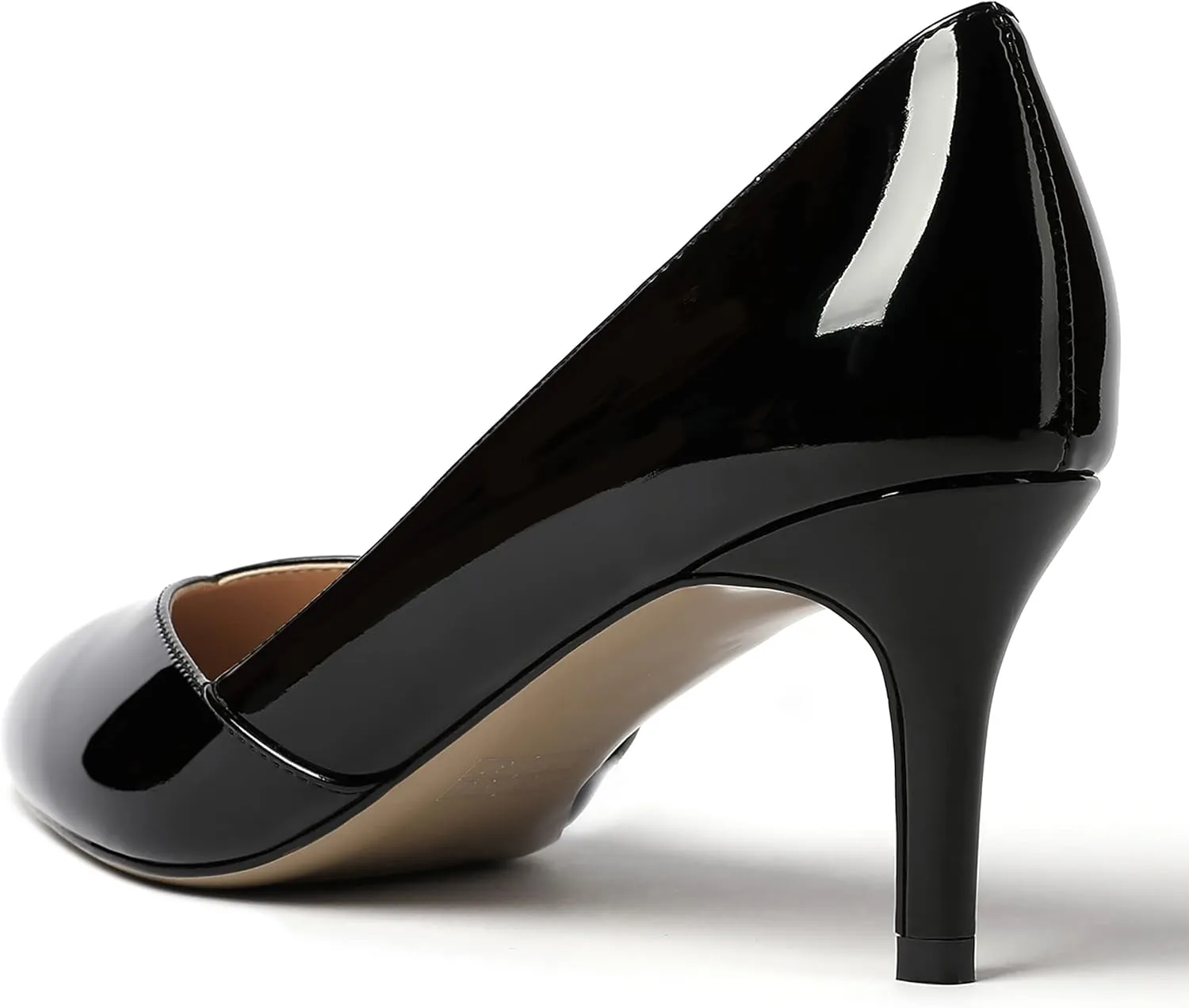 MODENCOCO Women's Patent Dress Work Wedding Pointed Toe Slip On Stiletto Mid Heel Pumps Shoes 2.5 Inch