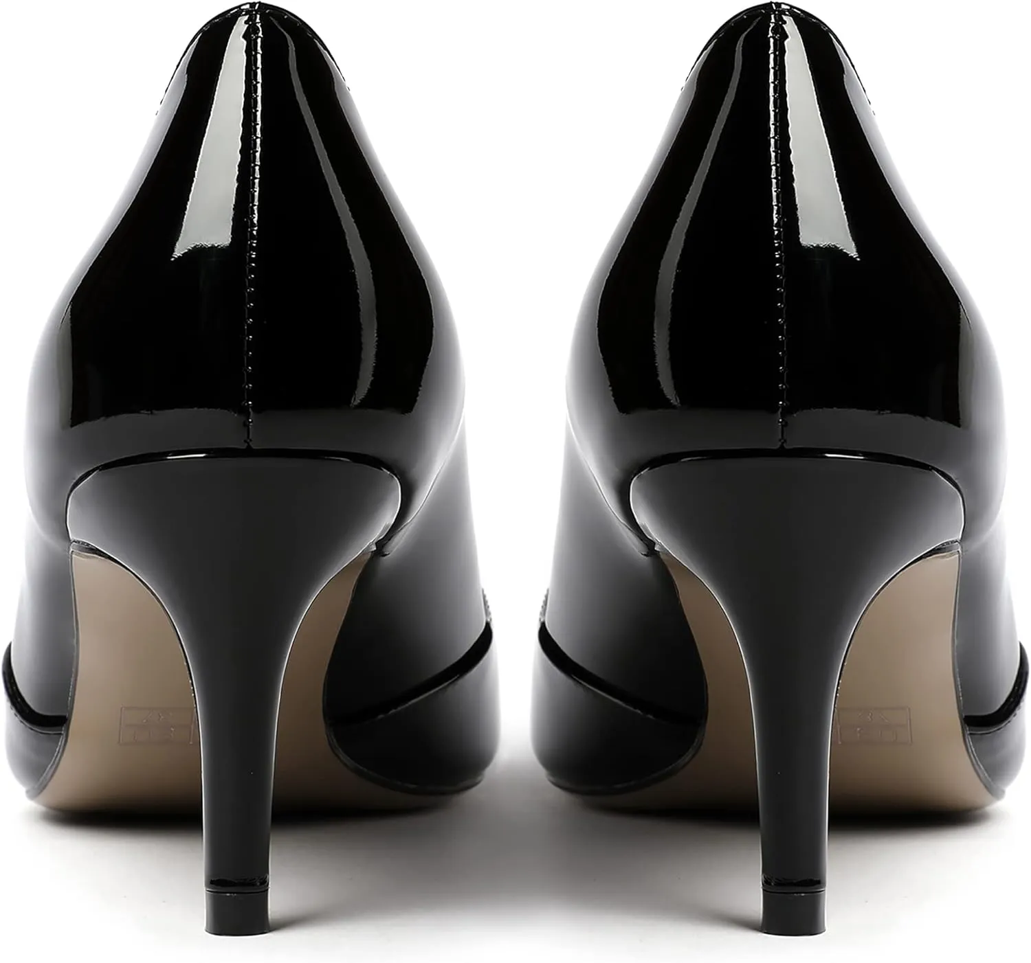 MODENCOCO Women's Patent Dress Work Wedding Pointed Toe Slip On Stiletto Mid Heel Pumps Shoes 2.5 Inch