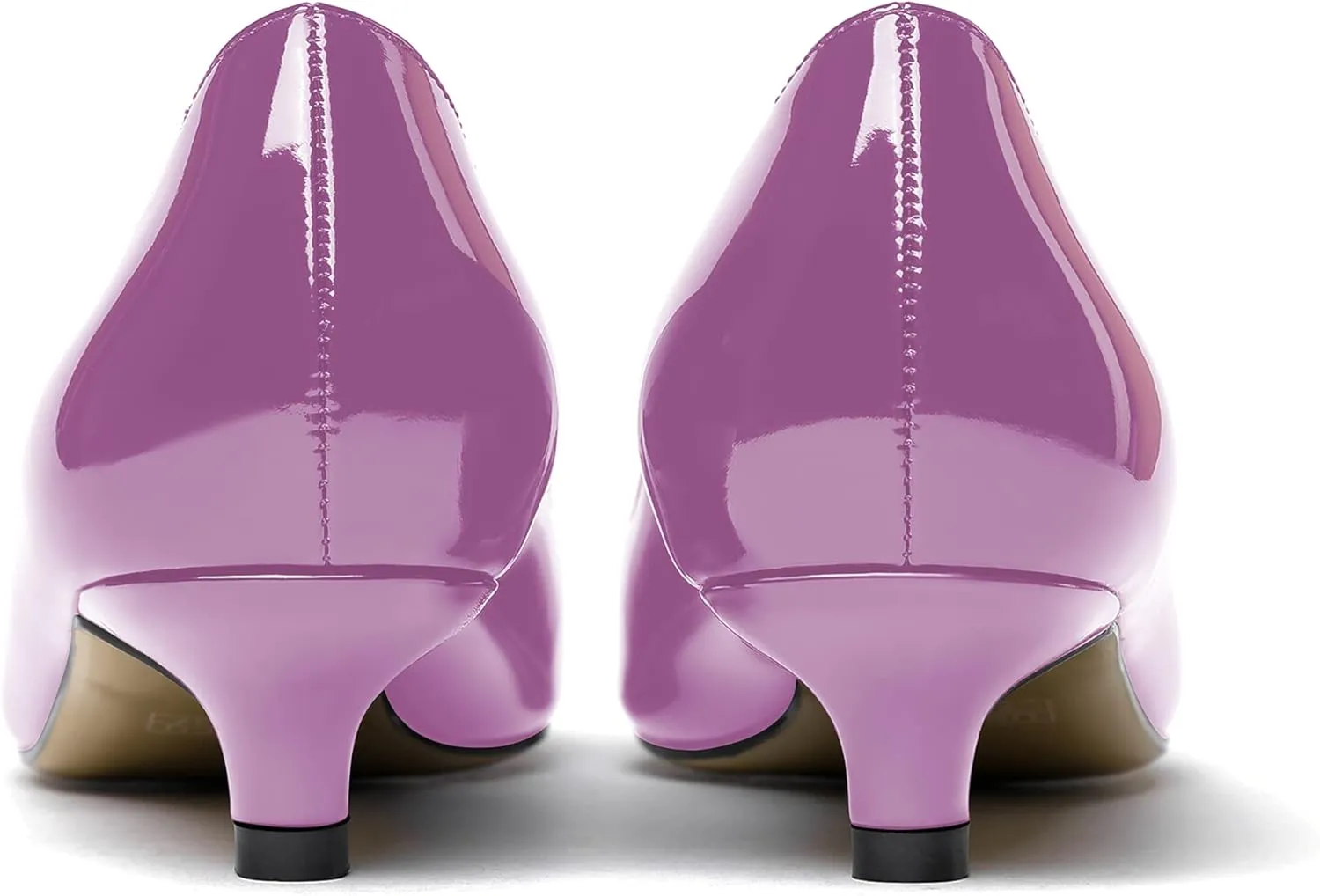 MODENCOCO Women's Pointed Toe Slip On Solid Patent Kitten Low Heel Pumps Shoes 1.5 Inch