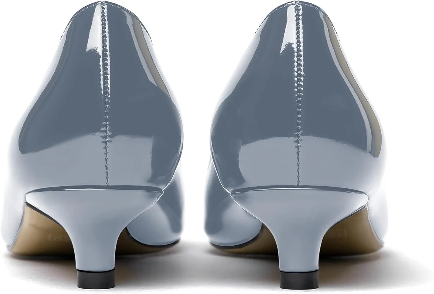 MODENCOCO Women's Pointed Toe Slip On Solid Patent Kitten Low Heel Pumps Shoes 1.5 Inch