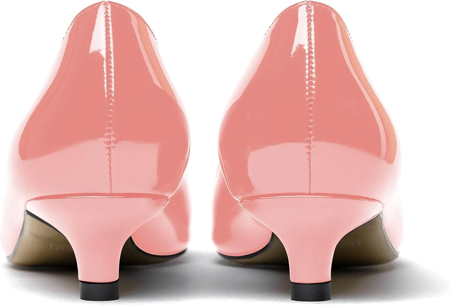 MODENCOCO Women's Pointed Toe Slip On Solid Patent Kitten Low Heel Pumps Shoes 1.5 Inch