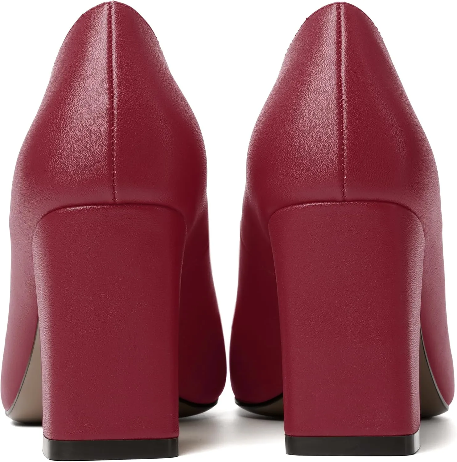 MODENCOCO Womens Sexy Formal Matte Slip On Square Toe Work Block High Heel Loafers Shoes 3.5 Inch