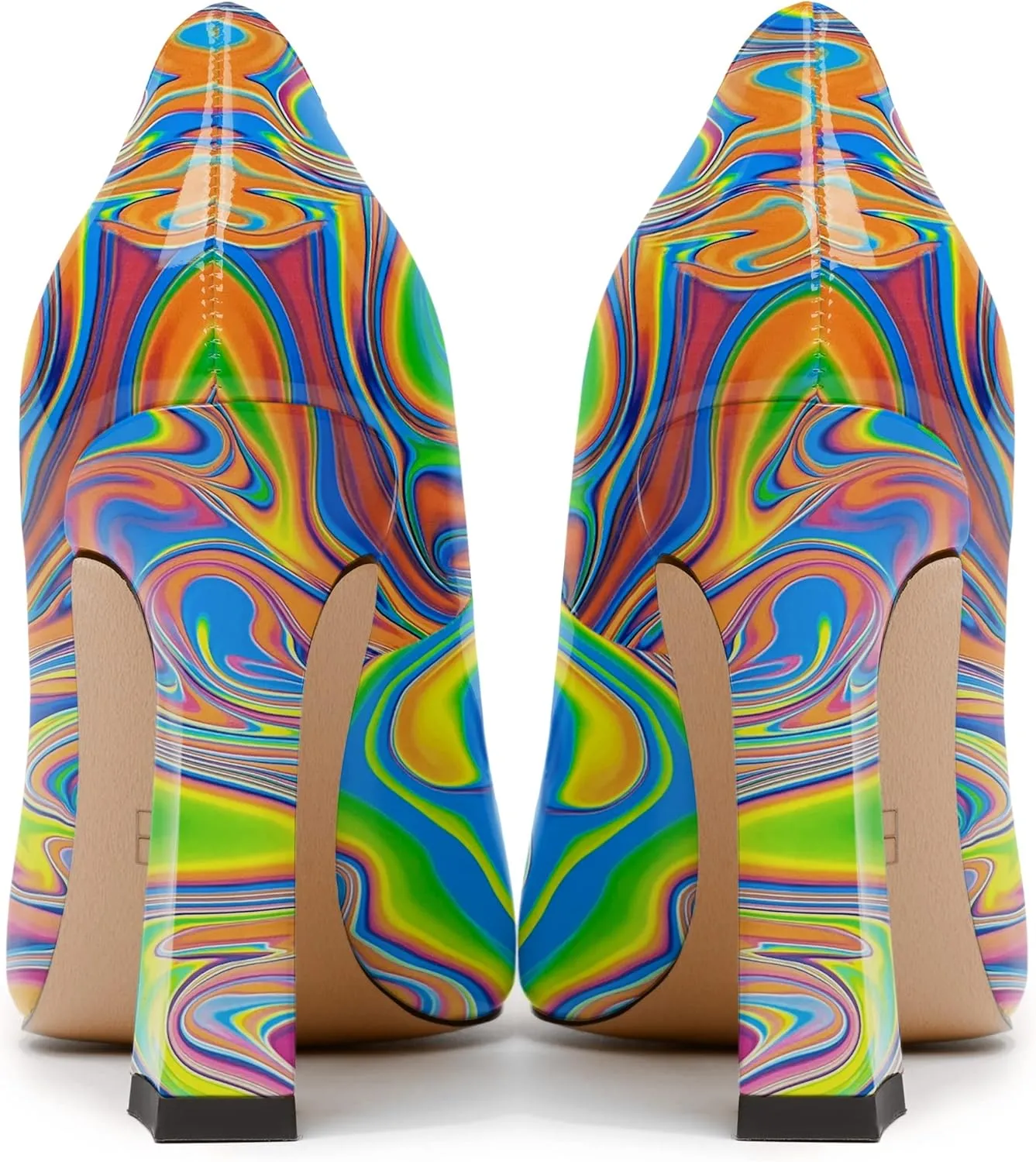 MODENCOCO Womens Slip On Pointed Toe Sexy Patent Evening Party Stiletto High Heel Pumps Dress Shoes 4 Inch