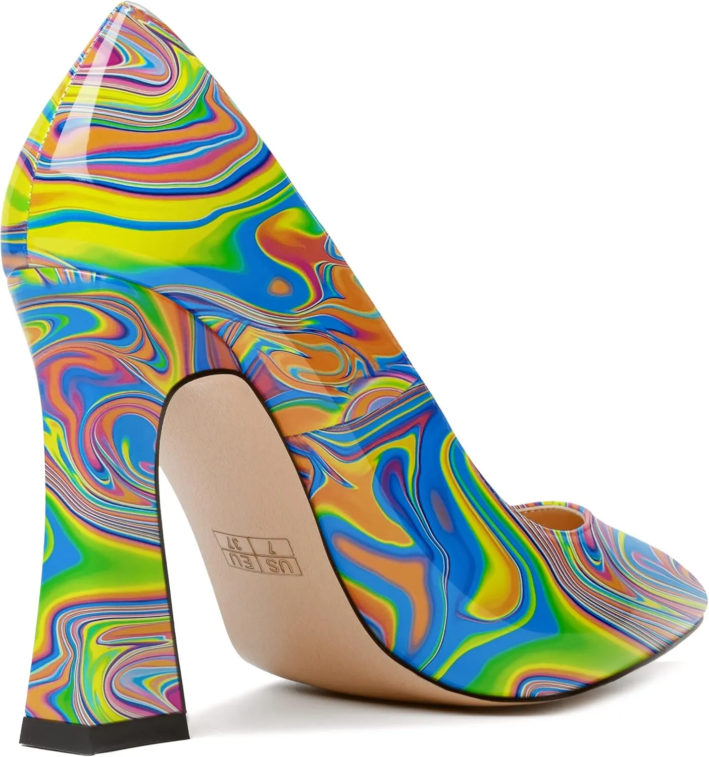 MODENCOCO Womens Slip On Pointed Toe Sexy Patent Evening Party Stiletto High Heel Pumps Dress Shoes 4 Inch