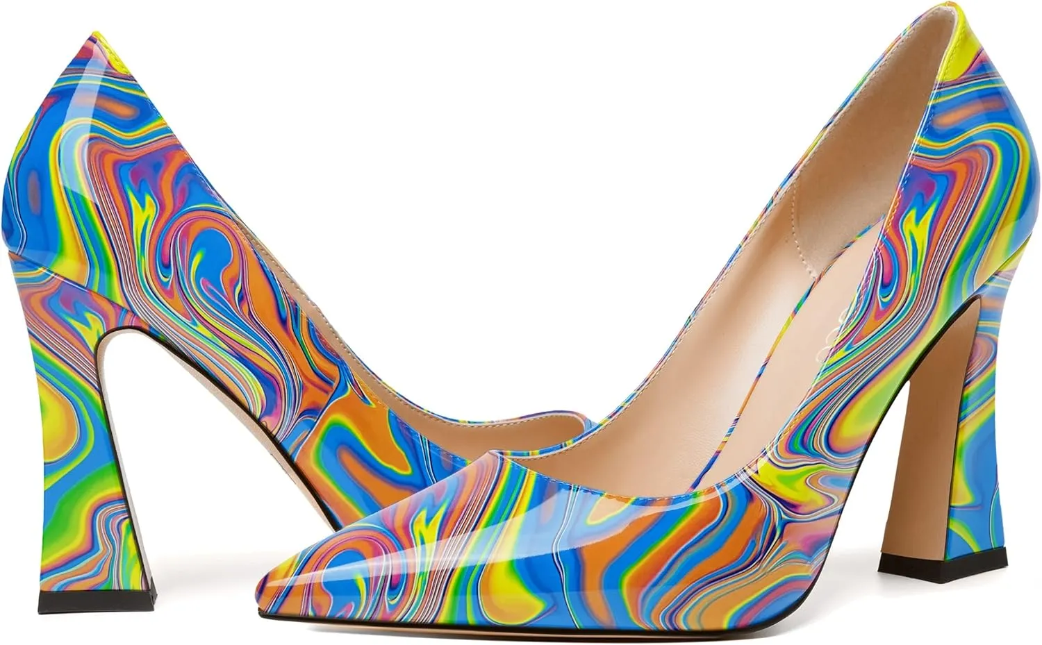 MODENCOCO Womens Slip On Pointed Toe Sexy Patent Evening Party Stiletto High Heel Pumps Dress Shoes 4 Inch