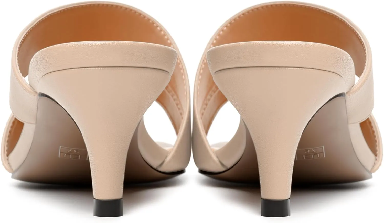 MODENCOCO Womens Summer Slip On Casual Square Toe Matte Comfortable Kitten Low Heel Heeled Sandals 2 Inch