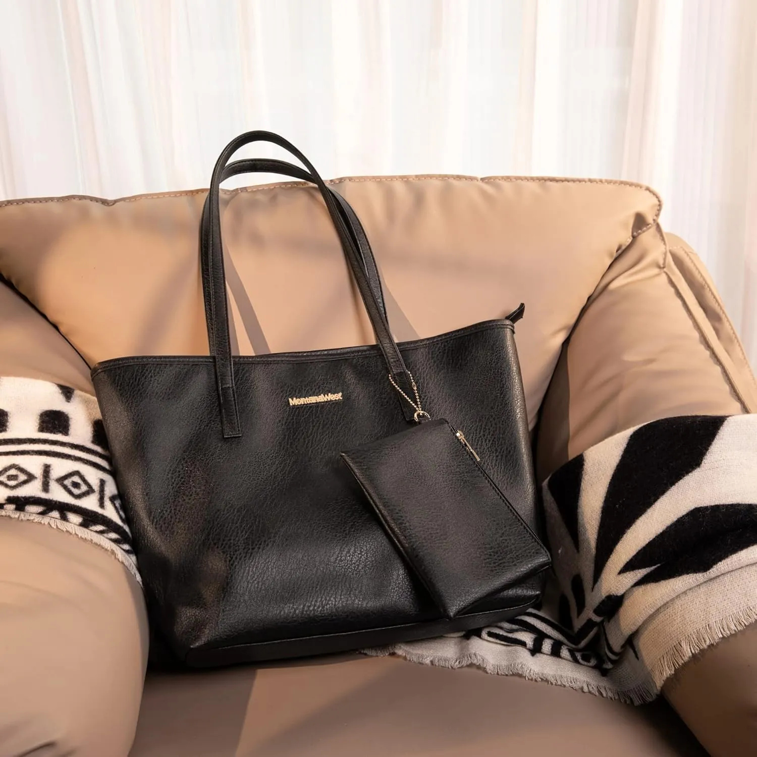 Montana West Tote Bags Vegan Leather Purses and Handbags for Women Top Handle Ladies Shoulder Bags