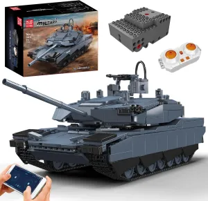Mould King 20036 Abrams-X Tank Building Block Kits, 1192 PCS Military Vehicle Model Building Blocks Set, Adult Collectible Model Kits, Remote/APP Control Construction Block Sets for Kids Age 8 