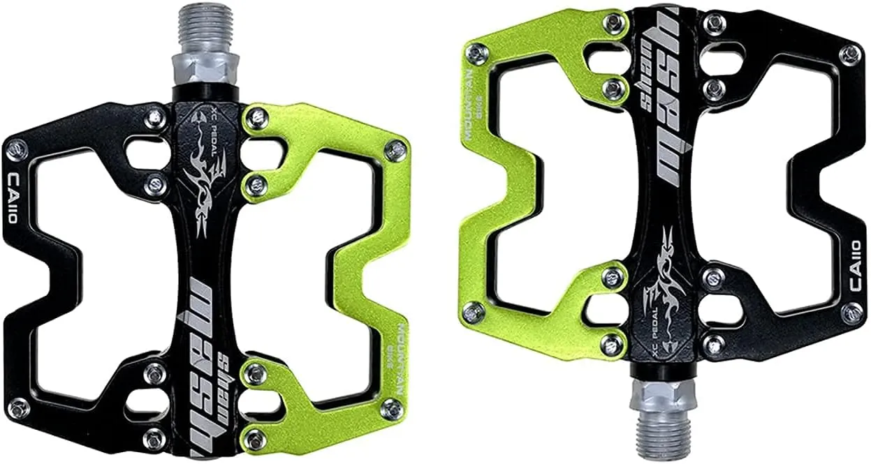 Mountain Bike MTB Pedals Parallel Bicycle Road Pedal 9/16 Inch Ultra-Light Flat Aluminum Alloy Sealed Bearing with Anti-Skid 1 Pair