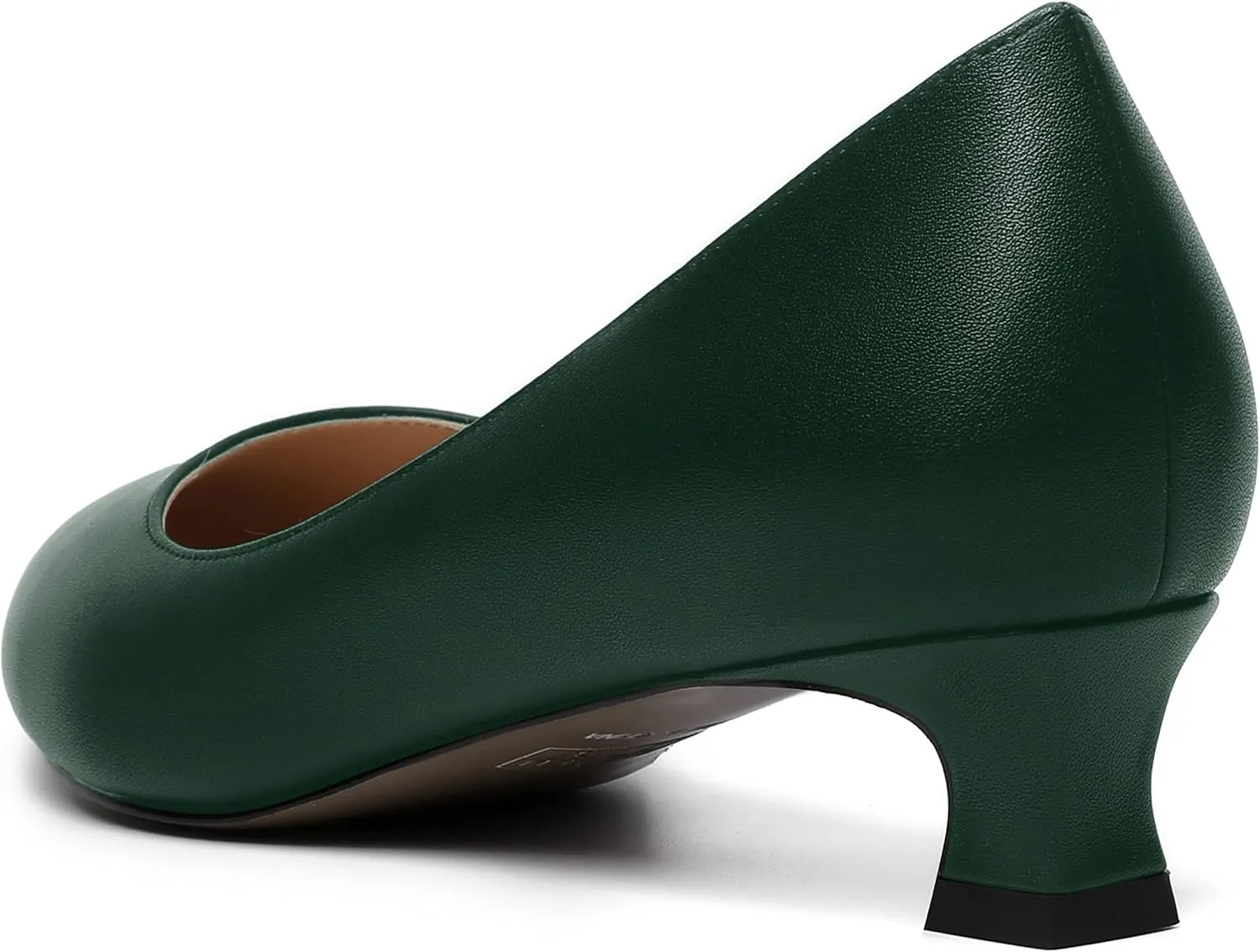 MOVINSTEPS Womens Dating Matte Slip On Round Toe Dress Spool Low Heel Pumps Shoes 1.5 Inch