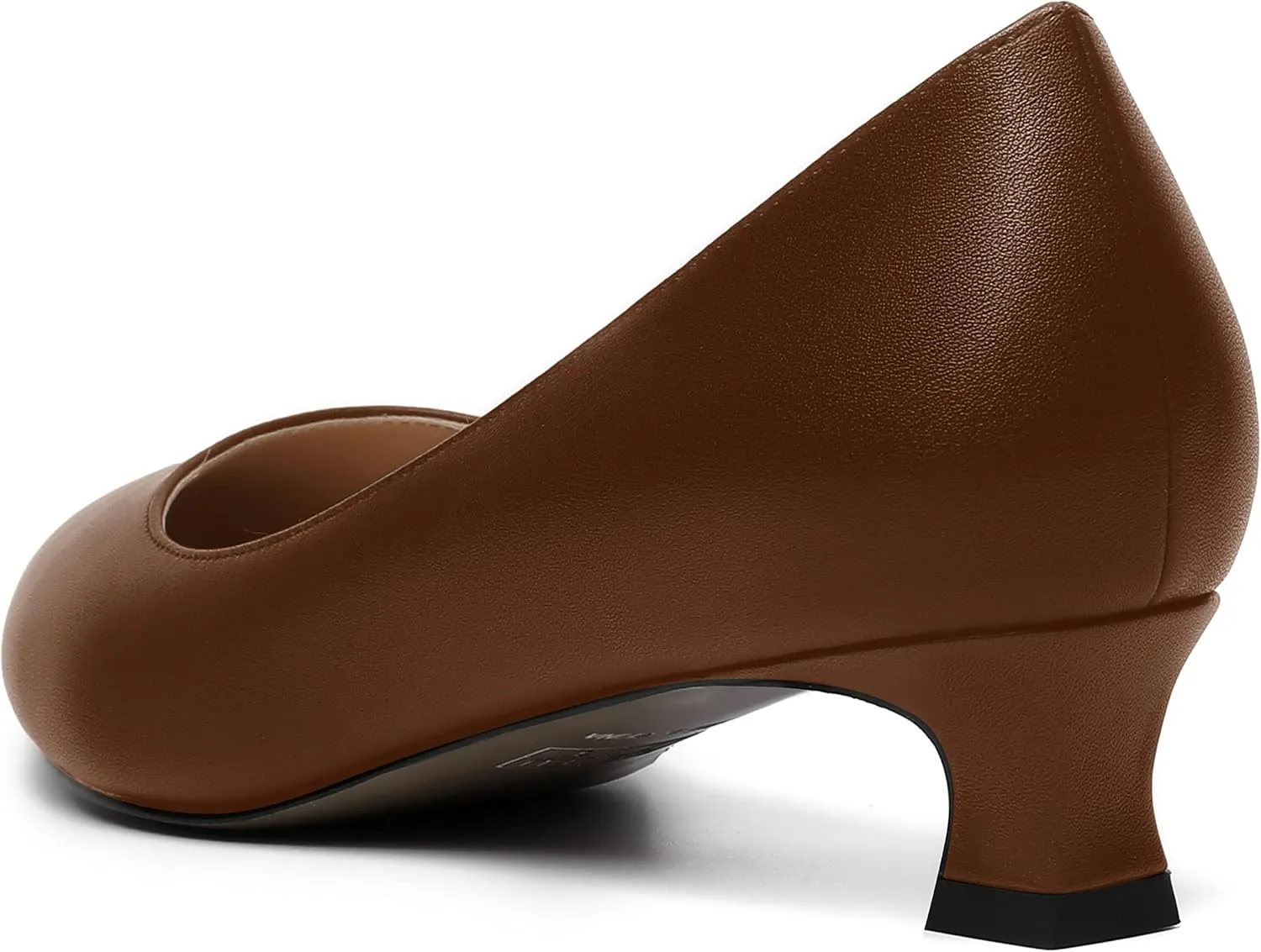 MOVINSTEPS Womens Dating Matte Slip On Round Toe Dress Spool Low Heel Pumps Shoes 1.5 Inch