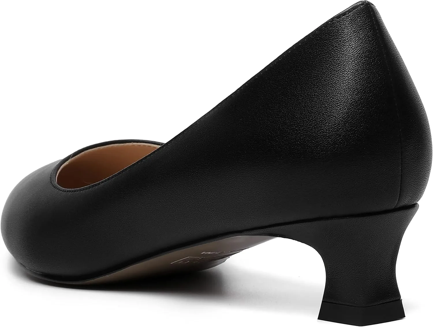 MOVINSTEPS Womens Dating Matte Slip On Round Toe Dress Spool Low Heel Pumps Shoes 1.5 Inch