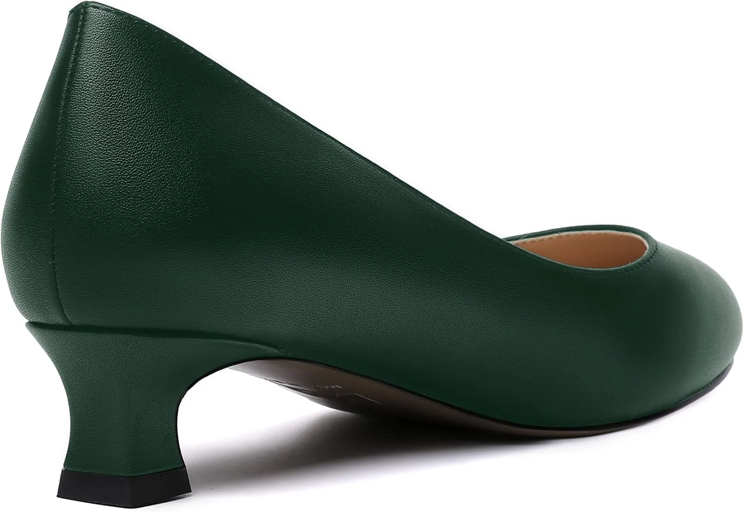 MOVINSTEPS Womens Dating Matte Slip On Round Toe Dress Spool Low Heel Pumps Shoes 1.5 Inch