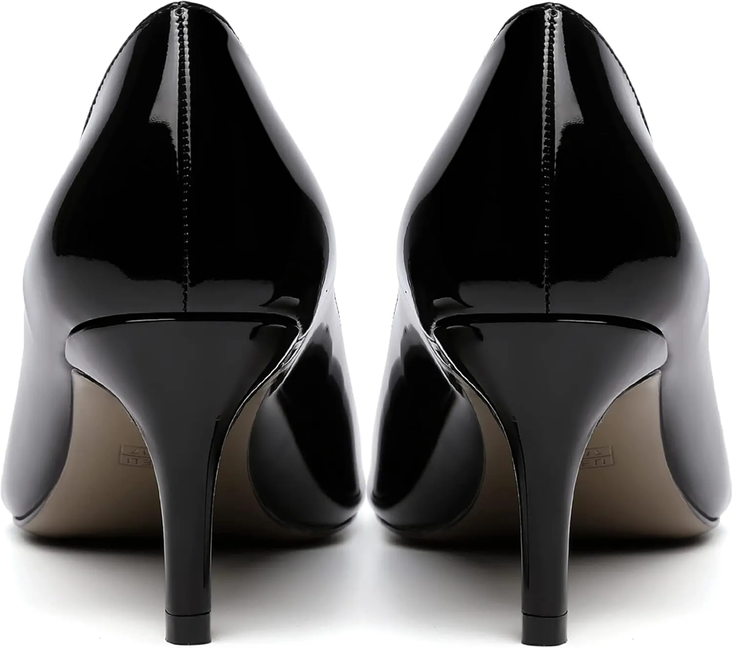 MOVINSTEPS Womens Peep Toe Dating Dress Patent Slip On Open Toe Stiletto Mid Heel Pumps Shoes 2.5 Inch