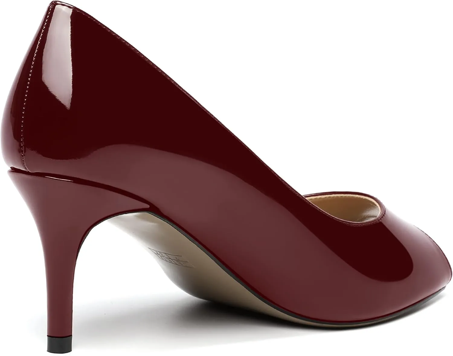 MOVINSTEPS Womens Peep Toe Dating Dress Patent Slip On Open Toe Stiletto Mid Heel Pumps Shoes 2.5 Inch