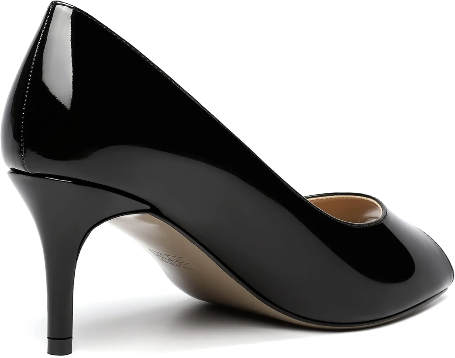 MOVINSTEPS Womens Peep Toe Dating Dress Patent Slip On Open Toe Stiletto Mid Heel Pumps Shoes 2.5 Inch