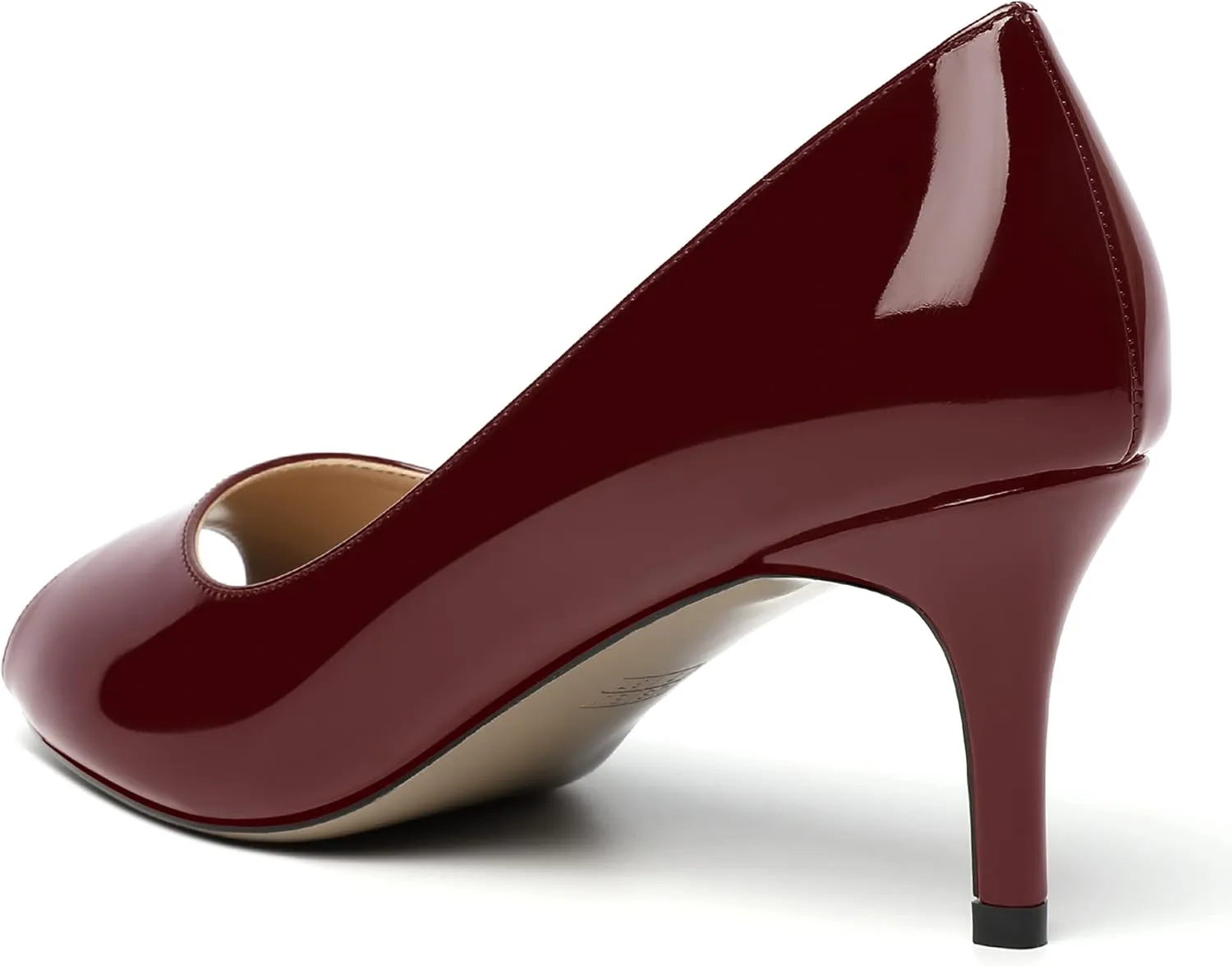 MOVINSTEPS Womens Peep Toe Dating Dress Patent Slip On Open Toe Stiletto Mid Heel Pumps Shoes 2.5 Inch