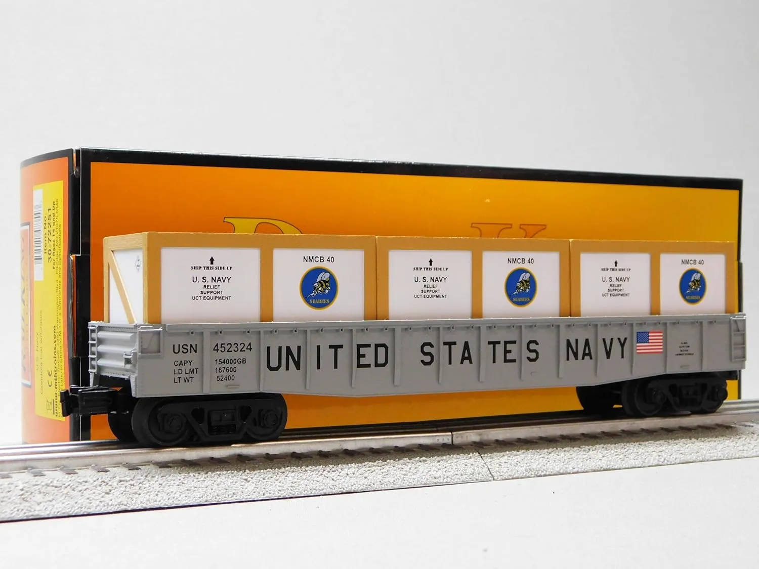 MTH RAILKING US Navy Gondola CAR W/CRATES O Gauge 30-72251