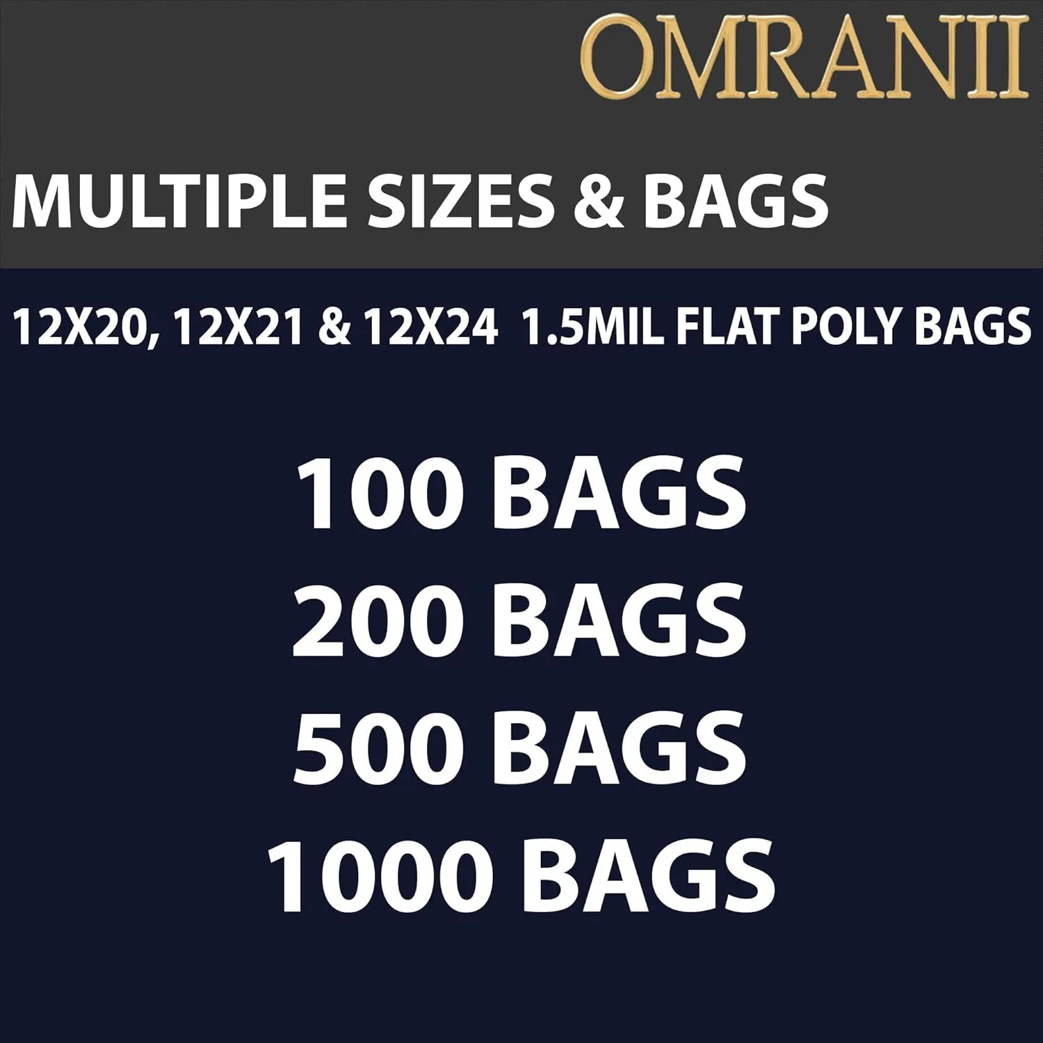 Multiple Sizes Clear Flat Poly Bags, 1.5Mil 12" X 24" & 100 Bags | Low-Density Polyethylene (LDPE), Flat Open Top Plastic Packaging Packing | Flexible and Durable Plastic Bags