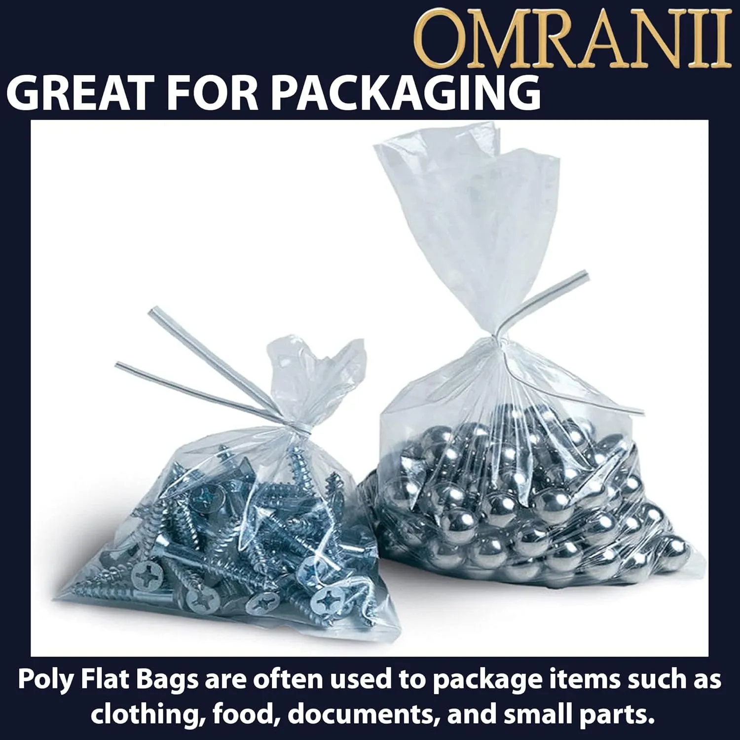 Multiple Sizes Clear Flat Poly Bags, 1.5Mil 6" X 10" & 100 Bags | Low-Density Polyethylene (LDPE), Flat Open Top Plastic Packaging Packing | Flexible and Durable Plastic Bags