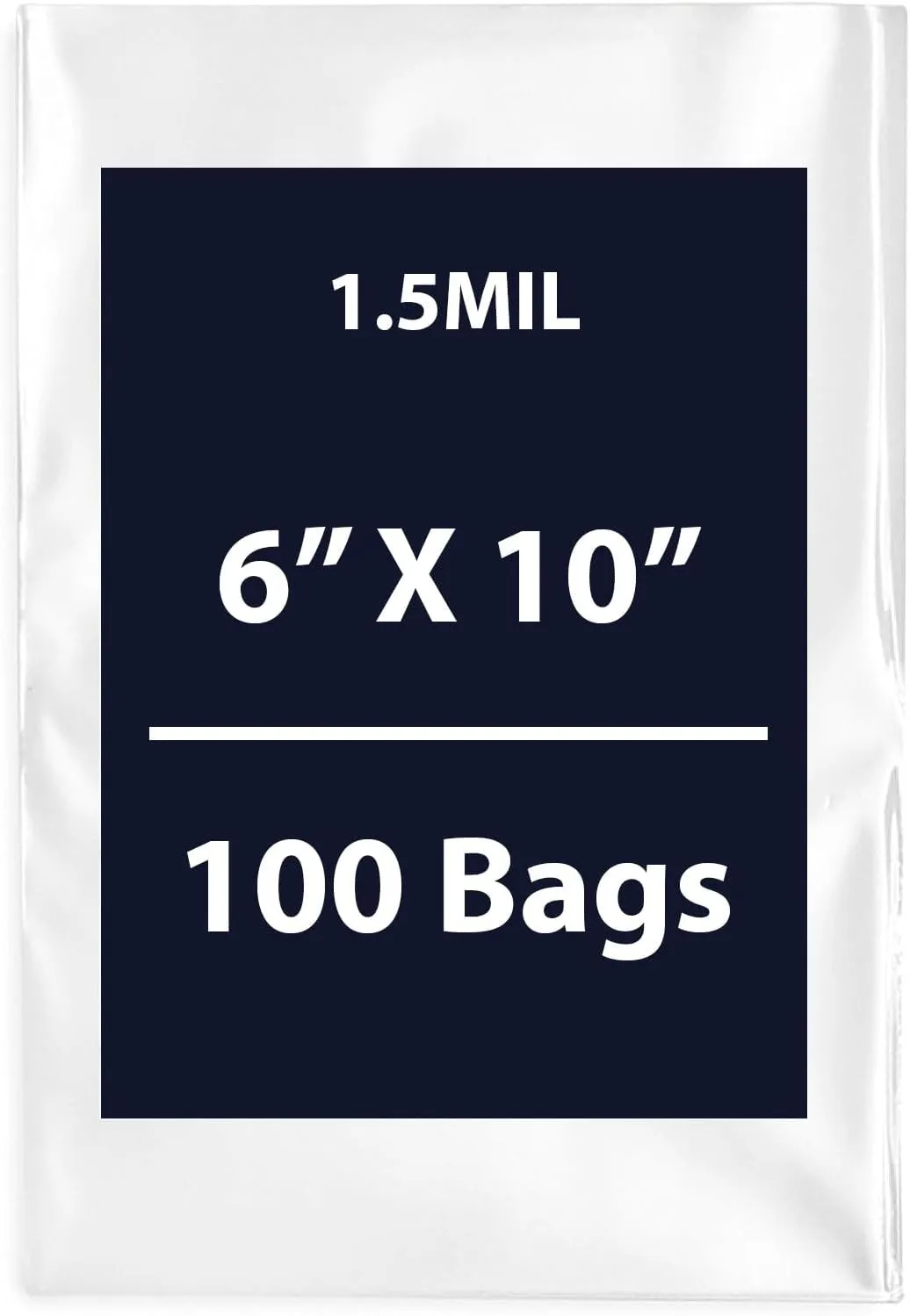Multiple Sizes Clear Flat Poly Bags, 1.5Mil 6" X 10" & 100 Bags | Low-Density Polyethylene (LDPE), Flat Open Top Plastic Packaging Packing | Flexible and Durable Plastic Bags