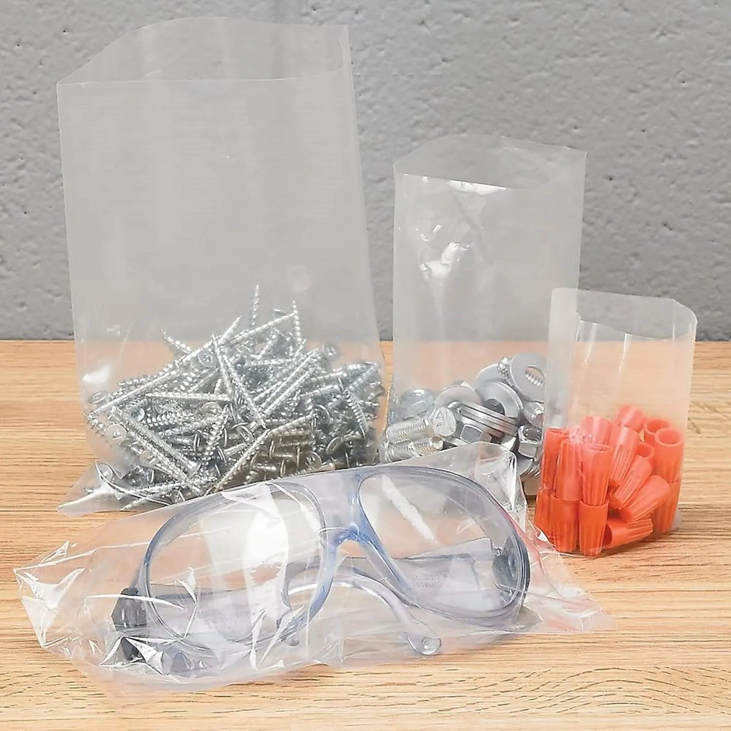 Multiple Sizes Clear Flat Poly Bags, 1.5Mil 9" X 18" & 100 Bags | Low-Density Polyethylene (LDPE), Flat Open Top Plastic Packaging Packing | Flexible and Durable Plastic Bags