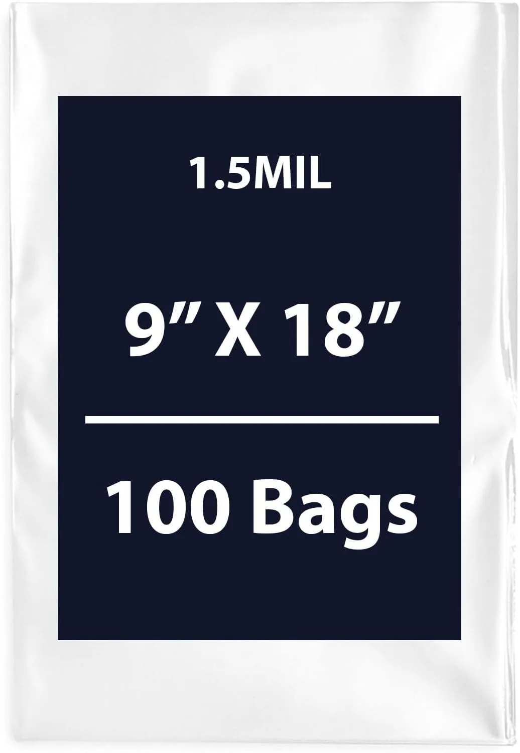 Multiple Sizes Clear Flat Poly Bags, 1.5Mil 9" X 18" & 100 Bags | Low-Density Polyethylene (LDPE), Flat Open Top Plastic Packaging Packing | Flexible and Durable Plastic Bags