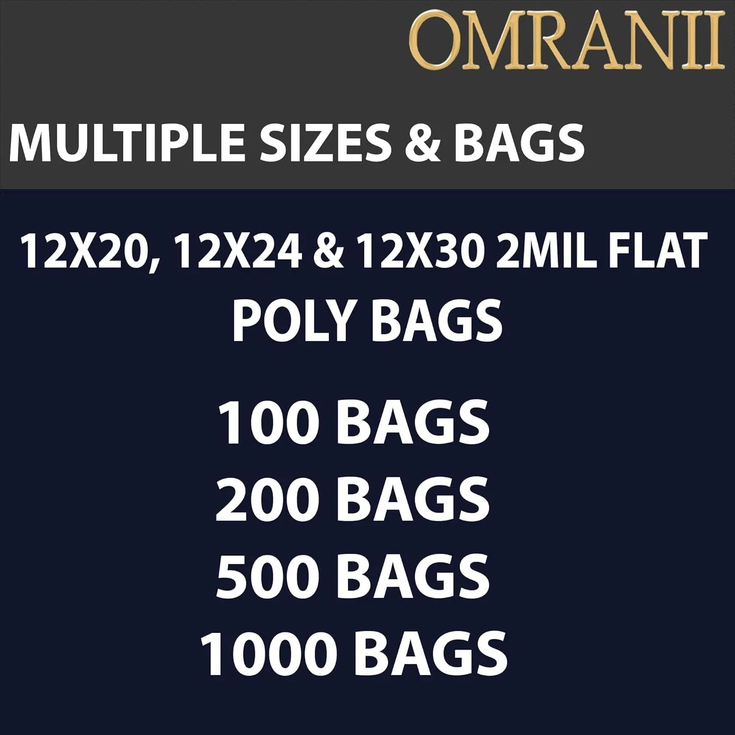 Multiple Sizes Clear Flat Poly Bags, 2Mil 12" X 30" & 100 Bags | Low-Density Polyethylene (LDPE), Flat Open Top Plastic Packaging Packing | Flexible and Durable Plastic Bags