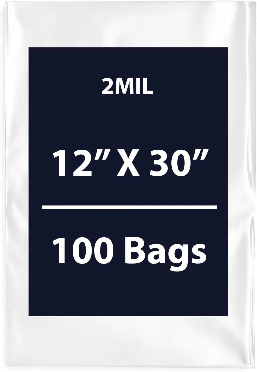 Multiple Sizes Clear Flat Poly Bags, 2Mil 12" X 30" & 100 Bags | Low-Density Polyethylene (LDPE), Flat Open Top Plastic Packaging Packing | Flexible and Durable Plastic Bags