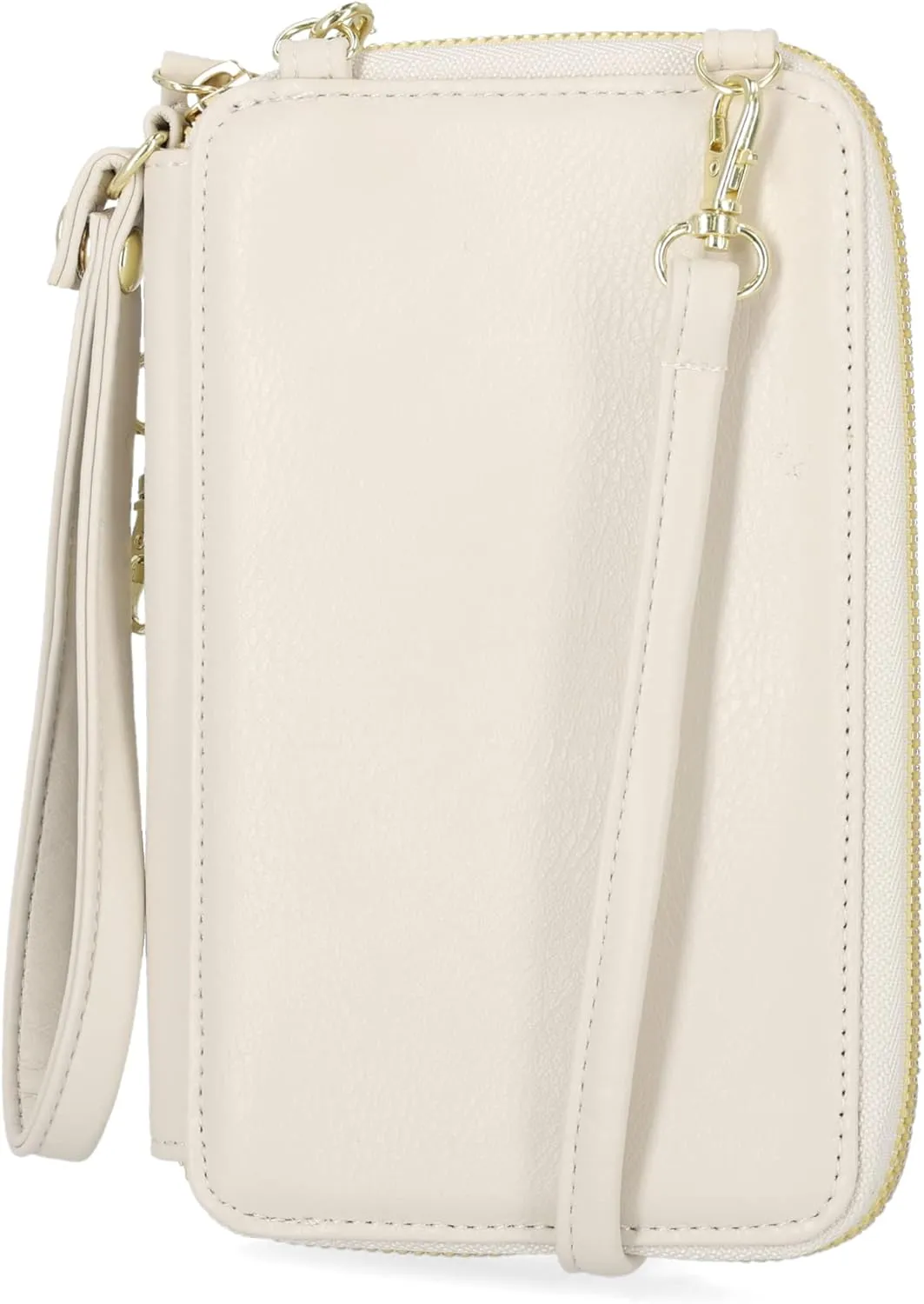 Mundi Jacqui RFID Crossbody Wallet for Women, Vegan Leather Small Travel Handbag with Phone Holder, Compact Organizer with Card Slots and Adjustable Strap, Vacation Purse in Birch