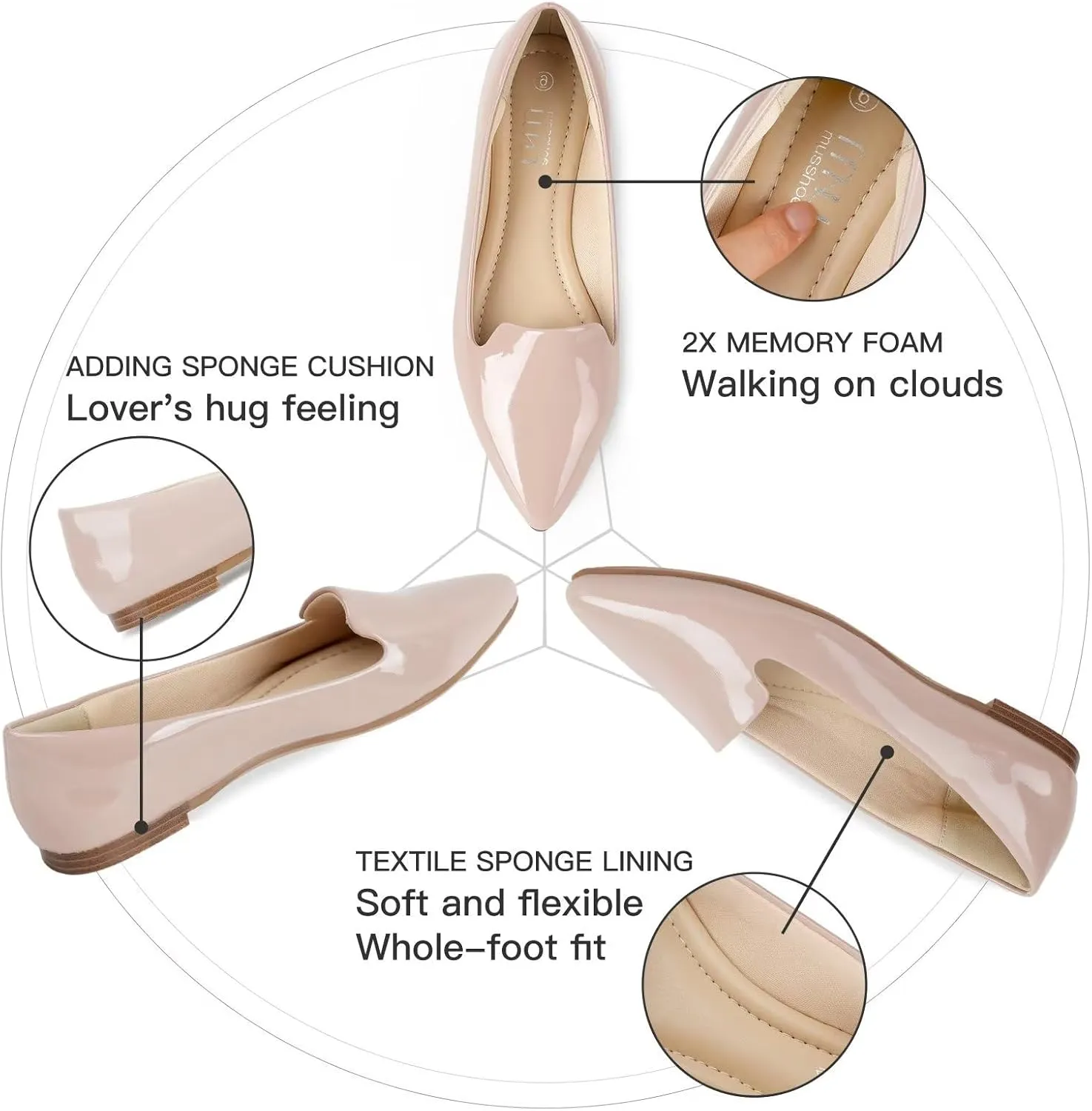 MUSSHOE Flat Shoes Women Comfortable Slip on Women's Flats