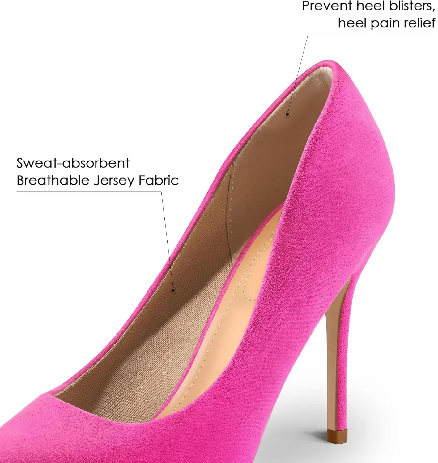 mysoft Women's High Heels Pumps Closed Pointed Toe Stiletto 4IN Heels Dress Wedding Shoes