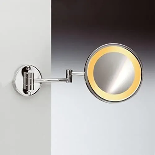 Nameeks 99153/2/D Windisch 8" Diameter Circular Brass Make-up Mirror - Gold / 3X