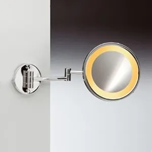 Nameeks 99153/2/D Windisch 8" Diameter Circular Brass Make-up Mirror - Gold / 3X