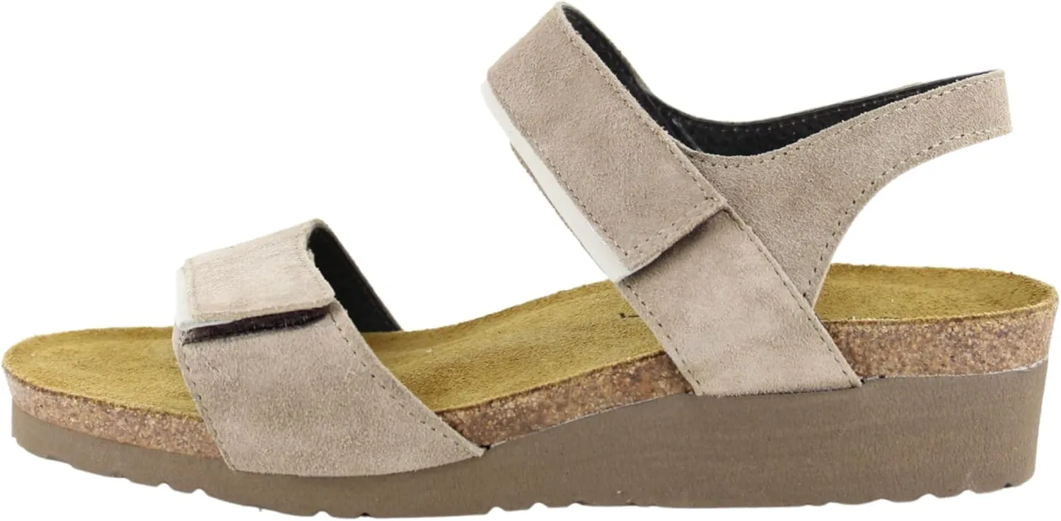 NAOT Footwear Womens Aisha Sandal Almond Suede/Soft Ivory Leather -9-9.5 M US