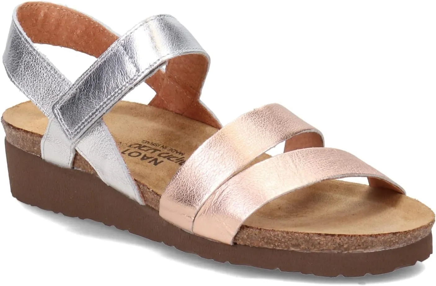 NAOT Footwear Women's Kayla Sandal Silver Soft Leather Rosegold - 12-12.5 M US