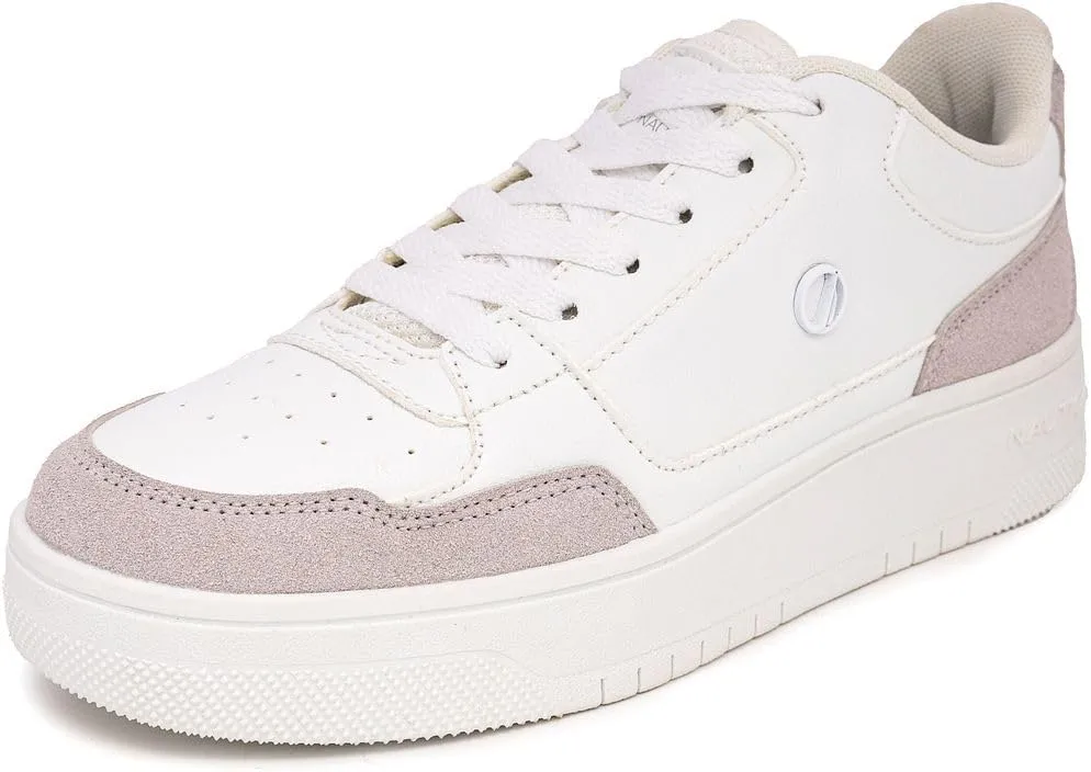 Nautica Women’s Lace-Up Fashion Sneakers – Low-Top Casual Walking & Tennis Shoes with Platform or Regular Heel