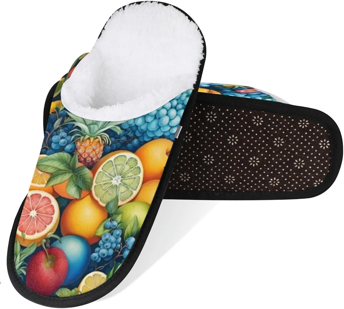 Nectarines Women's Indoor Bedroom Slippers Soft Fuzzy Slip On House Slippers for Winter Bedroom Outdoor
