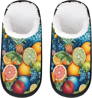 Nectarines Women's Indoor Bedroom Slippers Soft Fuzzy Slip On House Slippers for Winter Bedroom Outdoor