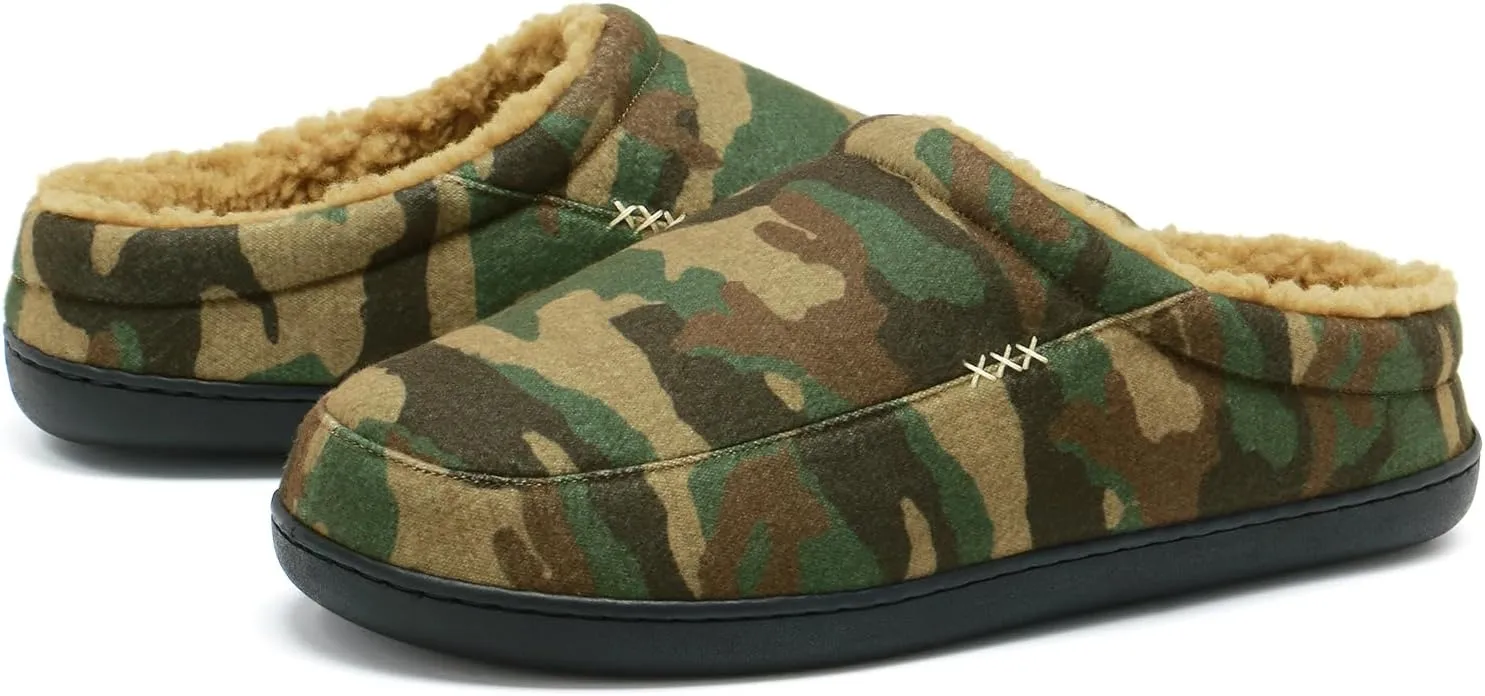 NewDenBer Men's Cozy Memory Foam Slippers Soft Slip on Indoor Outdoor Clog House Shoes