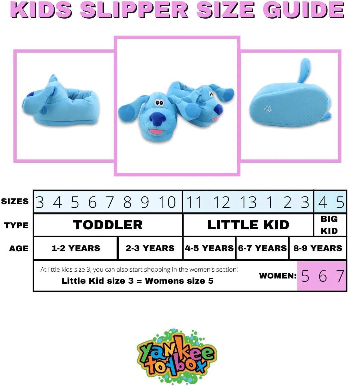Nickelodeon Blue's Clues & You Slip On Plush 3D Toddler Kids Slippers