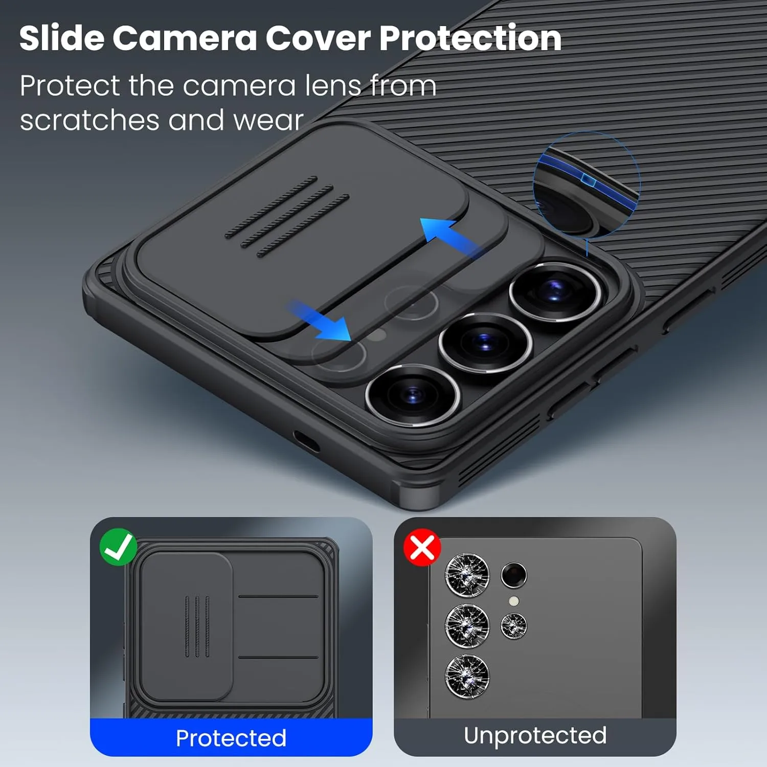 Nillkin Galaxy S25 Ultra Case, CamShield Pro for Samsung Galaxy S25 Ultra Case with Slide Camera Cover, S25 Ultra 5G Slim Phone Case 2025 6.86'' (Black)