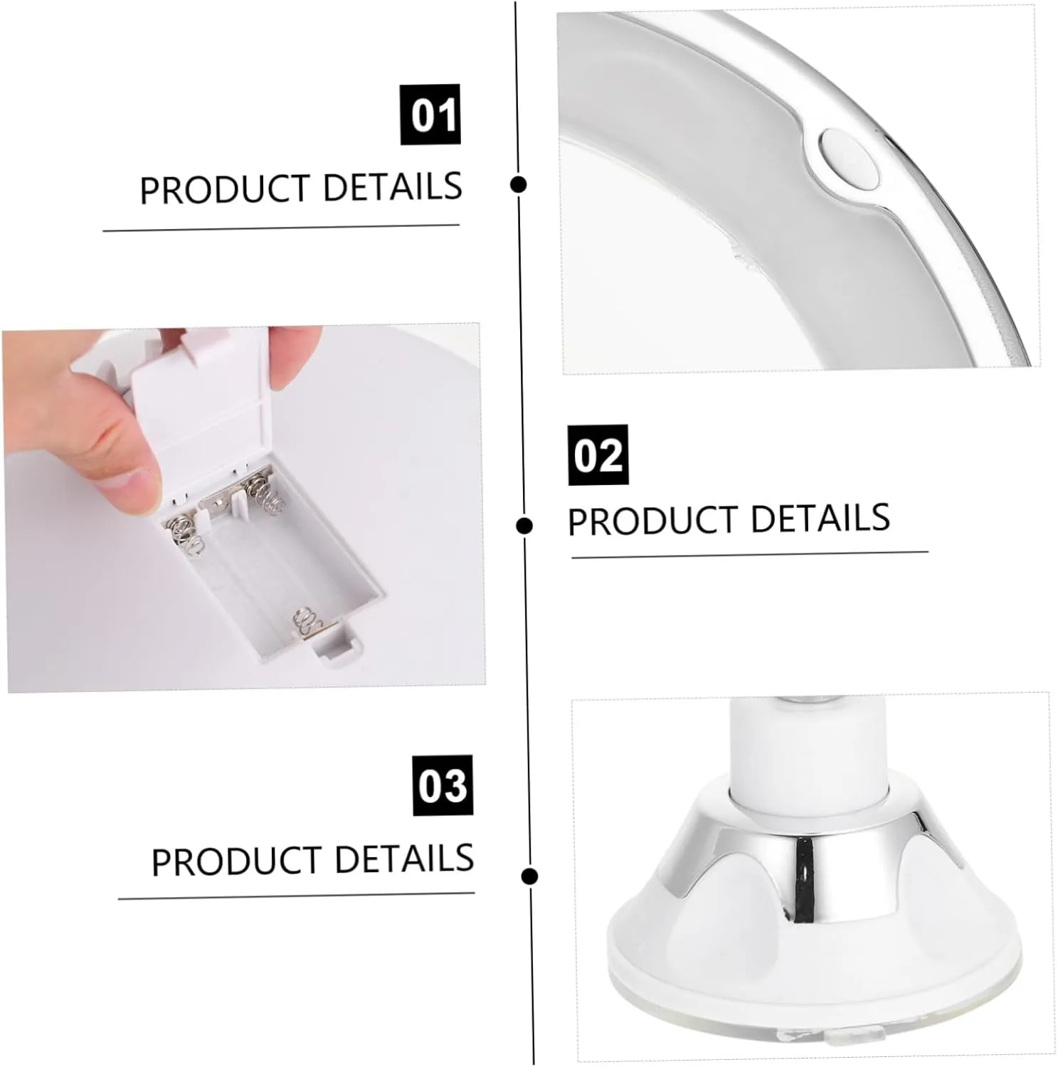 NOLITOY Led Light Makeup Mirror with 10x Magnification Suction Cup Magnifying Vanity Natural Led Lights