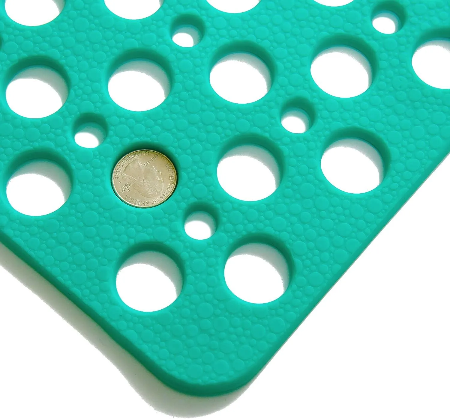 Nonslip Bathtub Mat Extra Soft TPE Bath Mat for Kids, Machine Washable Bathroom Shower Mat, Smooth/Non-Textured Tubs Only, 30L x 17W Inch (Dark Green)