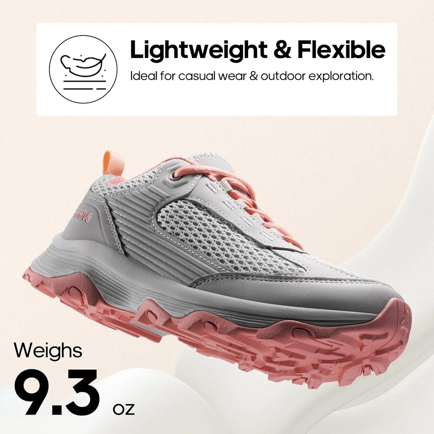 NORTIV 8 Women's Hiking Shoes Lightweight Breathable Mesh Walking Sneakers Outdoor Work Shoes