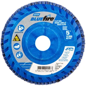 Norton 5 x 7/8 In. BlueFire Plastic Flat Flap Disc T27 P36 Grit R884P ZA 10 Count