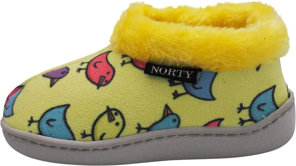 NORTY - Toddler Little Kid Big Kid Girls Fleece Memory Foam Slip On Indoor Slippers