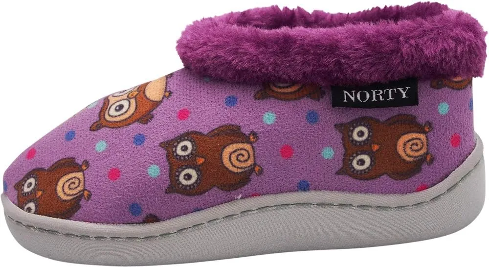NORTY - Toddler Little Kid Big Kid Girls Fleece Memory Foam Slip On Indoor Slippers