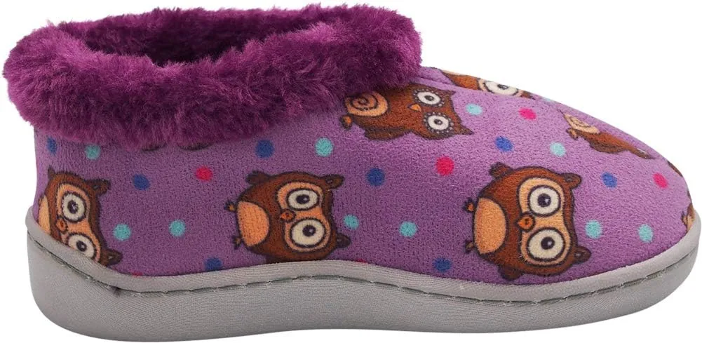 NORTY - Toddler Little Kid Big Kid Girls Fleece Memory Foam Slip On Indoor Slippers